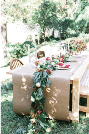 Paper wedding table runner.