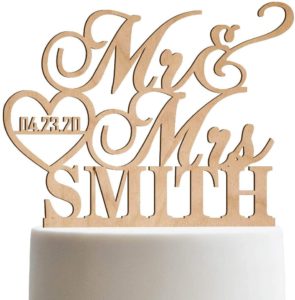 Personalized Wedding Cake Topper Wooden