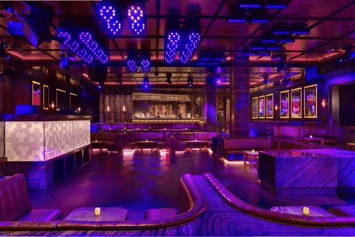 The lounge at Omnia Las Vegas.