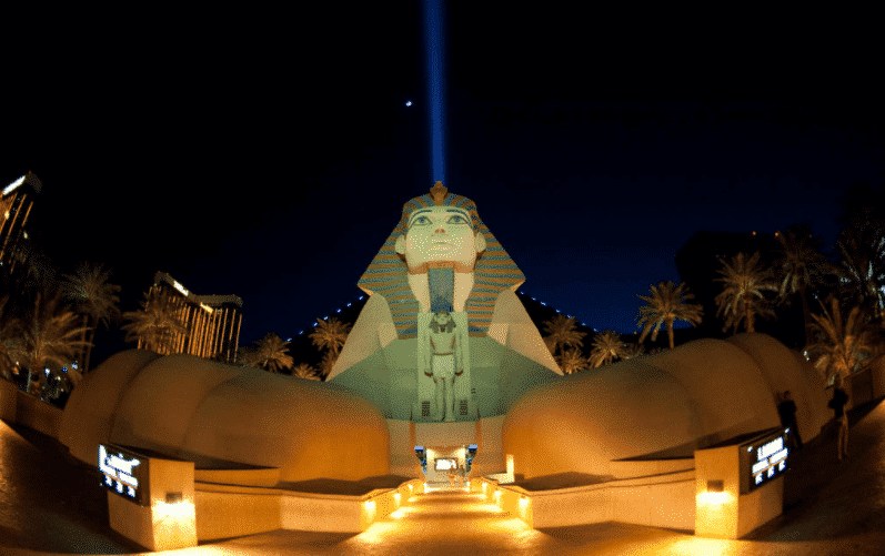 The Luxor Hotel & Casino in Las Vegas at night